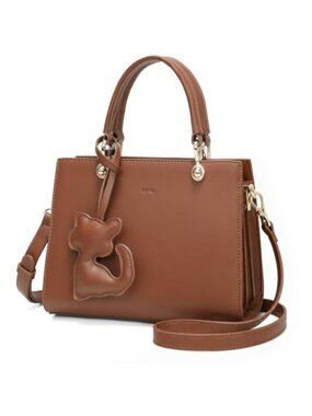 Vegan Leather Top Handle Satchel Crossbody Bag Purse